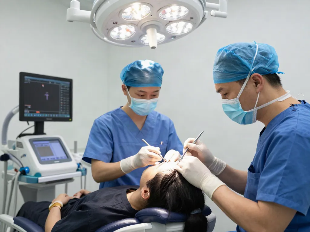 Hair Transplant Malaysia procedure showing experienced surgeons using SMART™ FUE technique in a modern clinical setting.